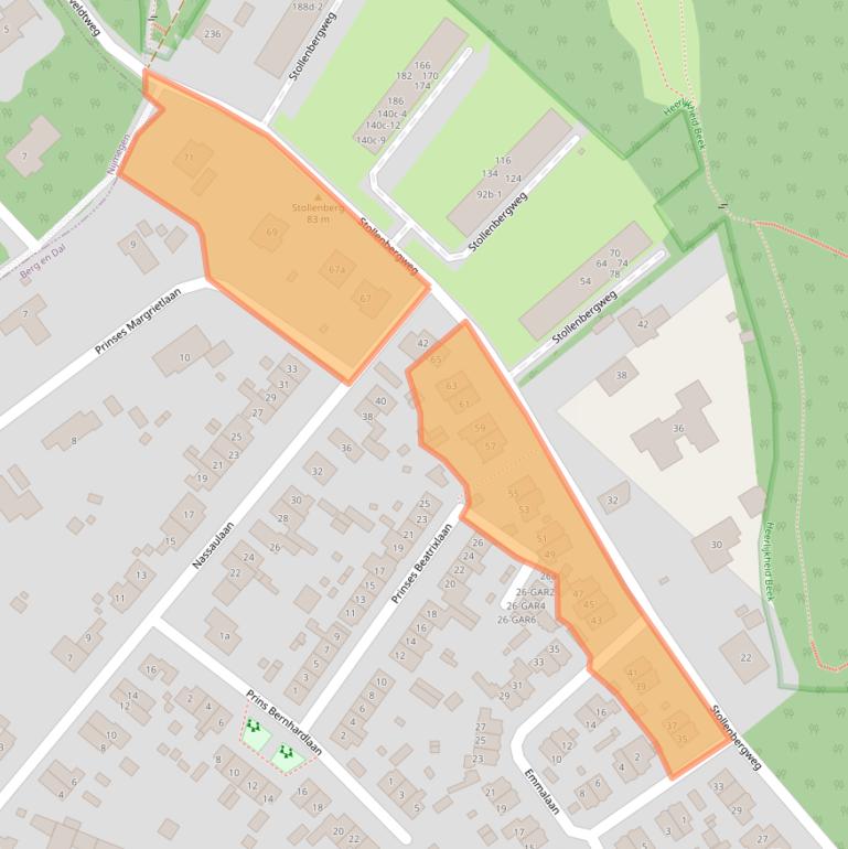 Kaart van postcodegebied 6571AB.