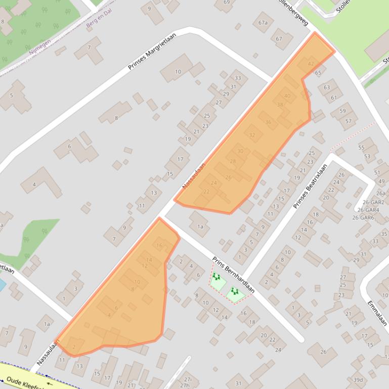 Kaart van postcodegebied 6571AD.