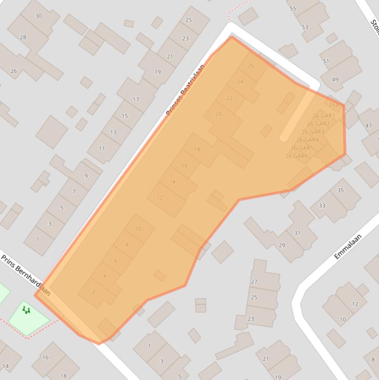 Kaart van postcodegebied 6571AJ.