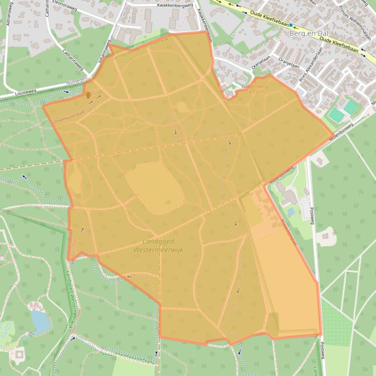 Kaart van postcodegebied 6571BB.