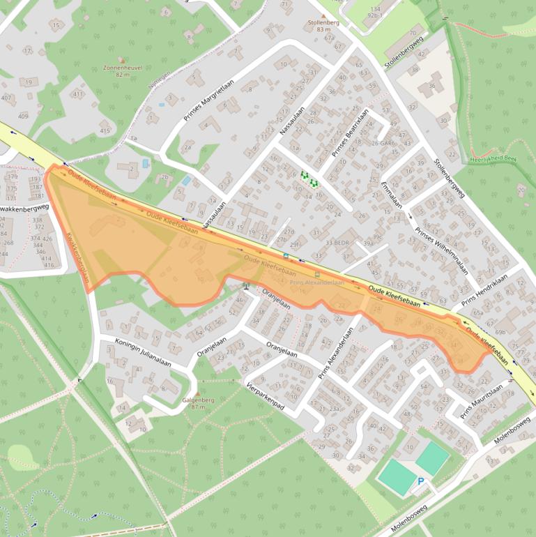 Kaart van postcodegebied 6571BG.