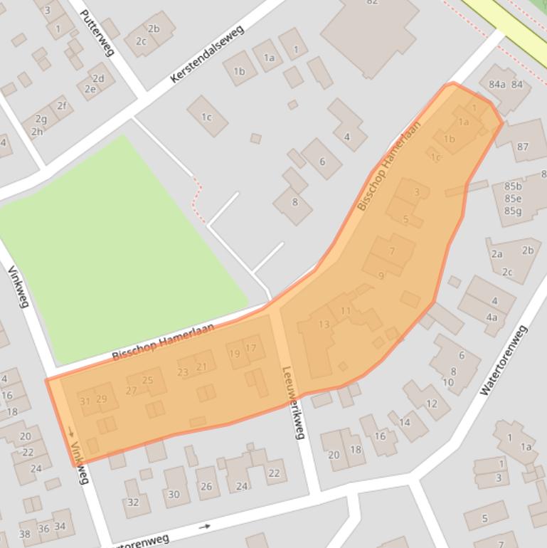 Kaart van postcodegebied 6571BX.