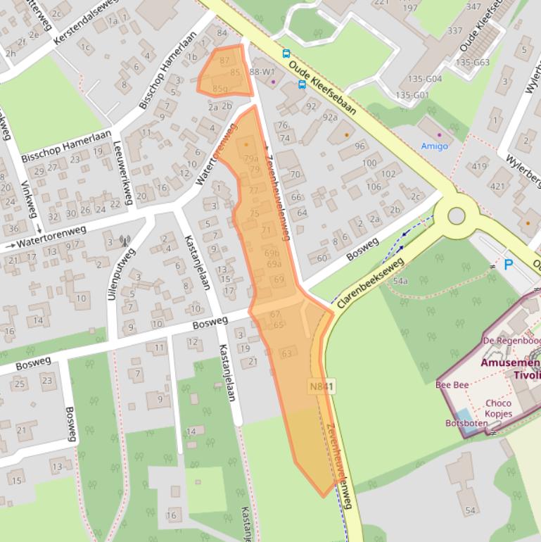 Kaart van postcodegebied 6571CJ.