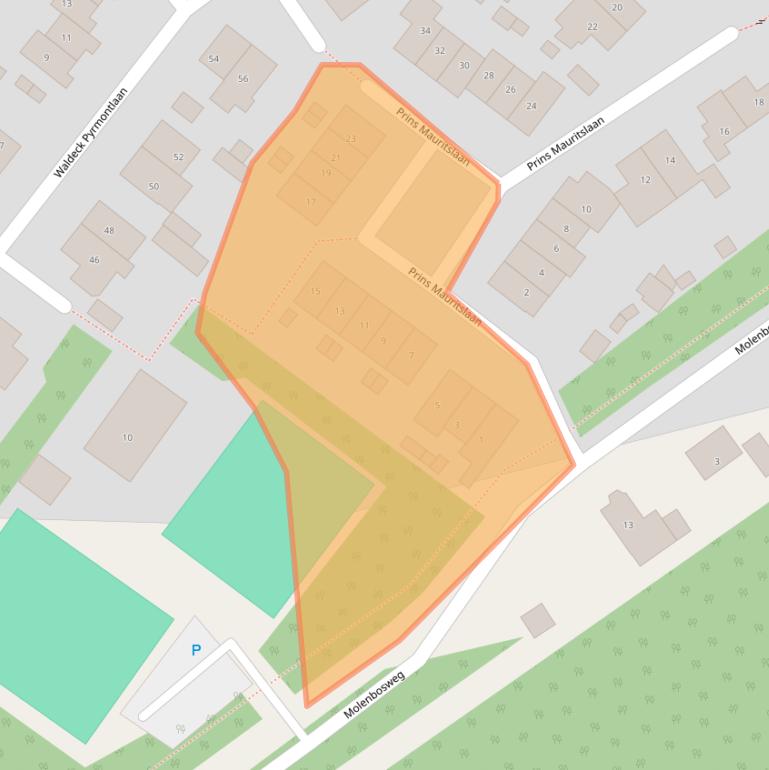 Kaart van postcodegebied 6571CT.