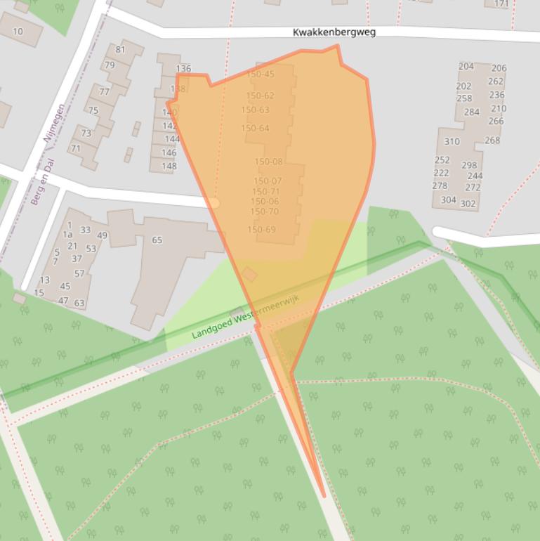 Kaart van postcodegebied 6571GA.