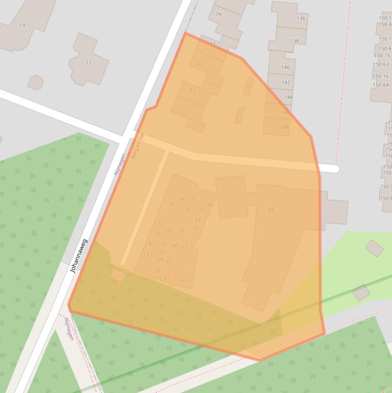 Kaart van postcodegebied 6571GE.