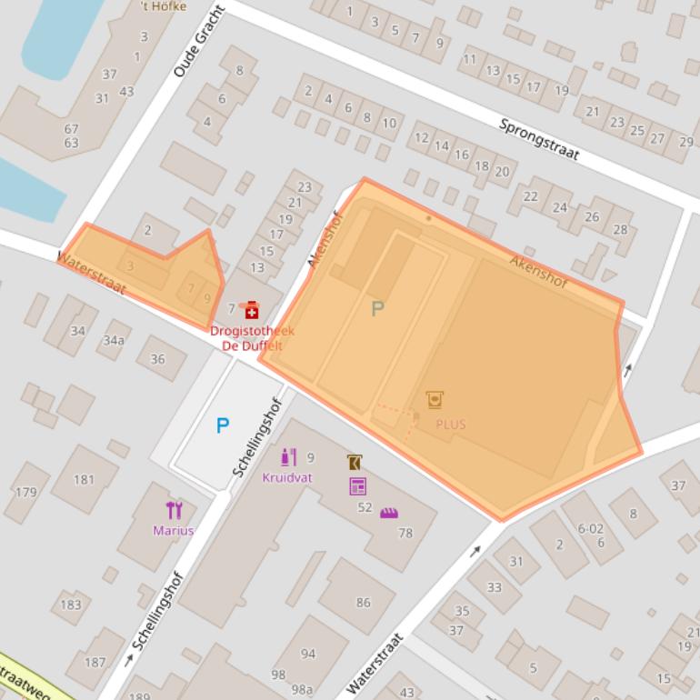 Kaart van postcodegebied 6573AA.