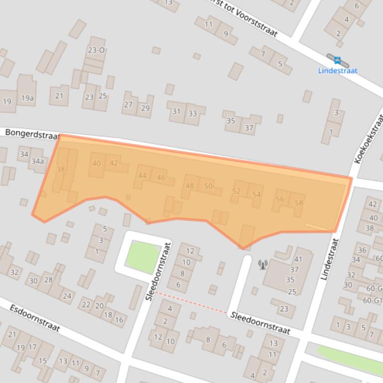 Kaart van postcodegebied 6573AJ.