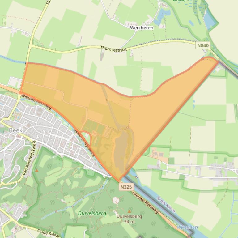 Kaart van postcodegebied 6573AZ.