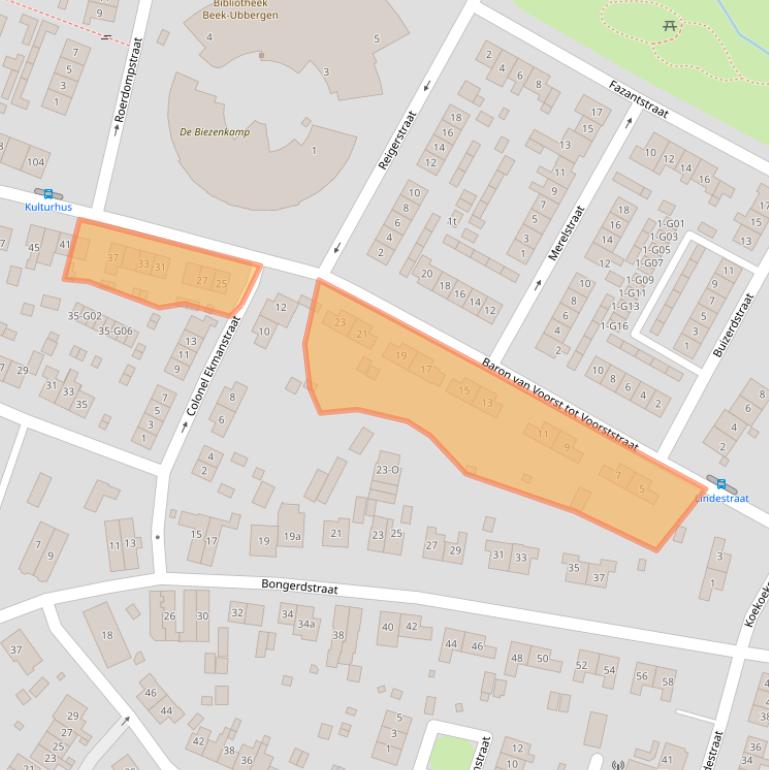 Kaart van postcodegebied 6573BA.