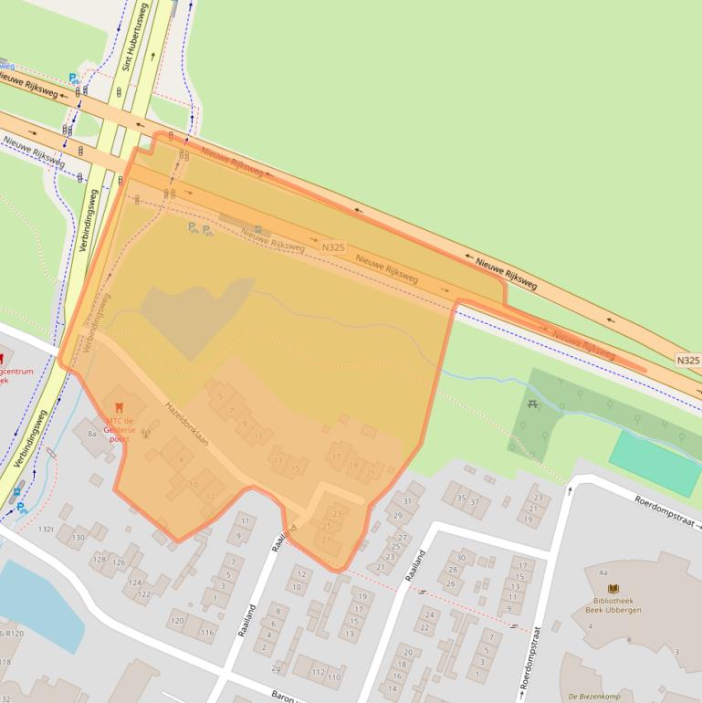 Kaart van postcodegebied 6573BJ.