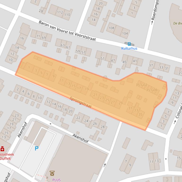 Kaart van postcodegebied 6573BN.