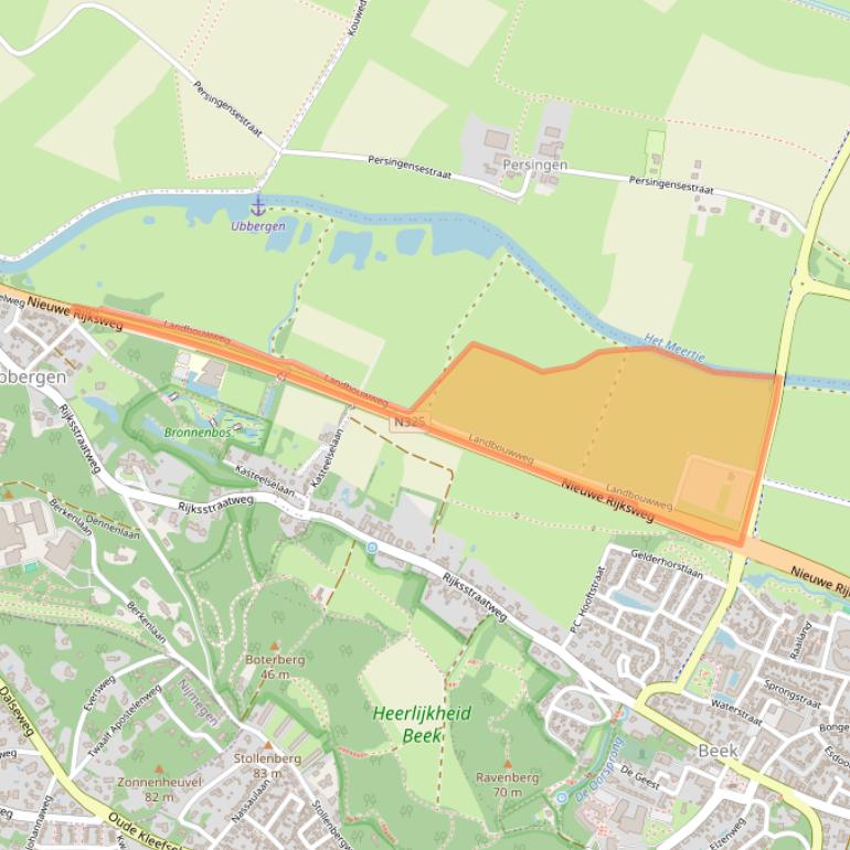 Kaart van postcodegebied 6573BZ.