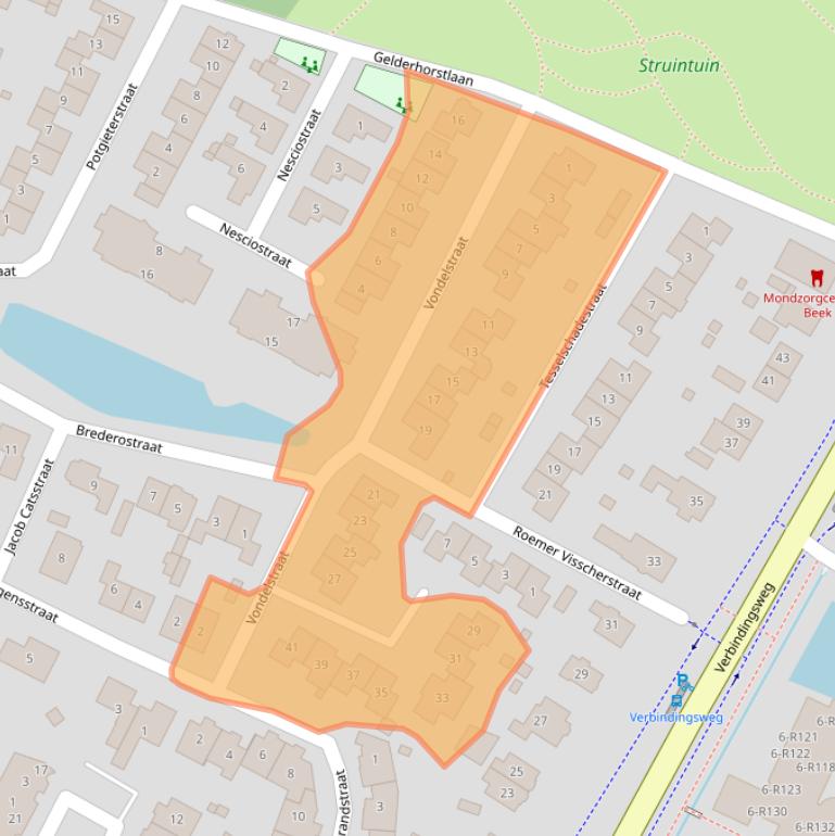 Kaart van postcodegebied 6573CA.