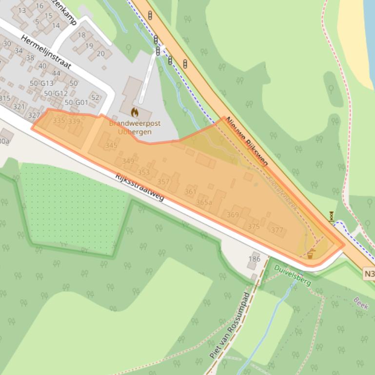 Kaart van postcodegebied 6573CZ.