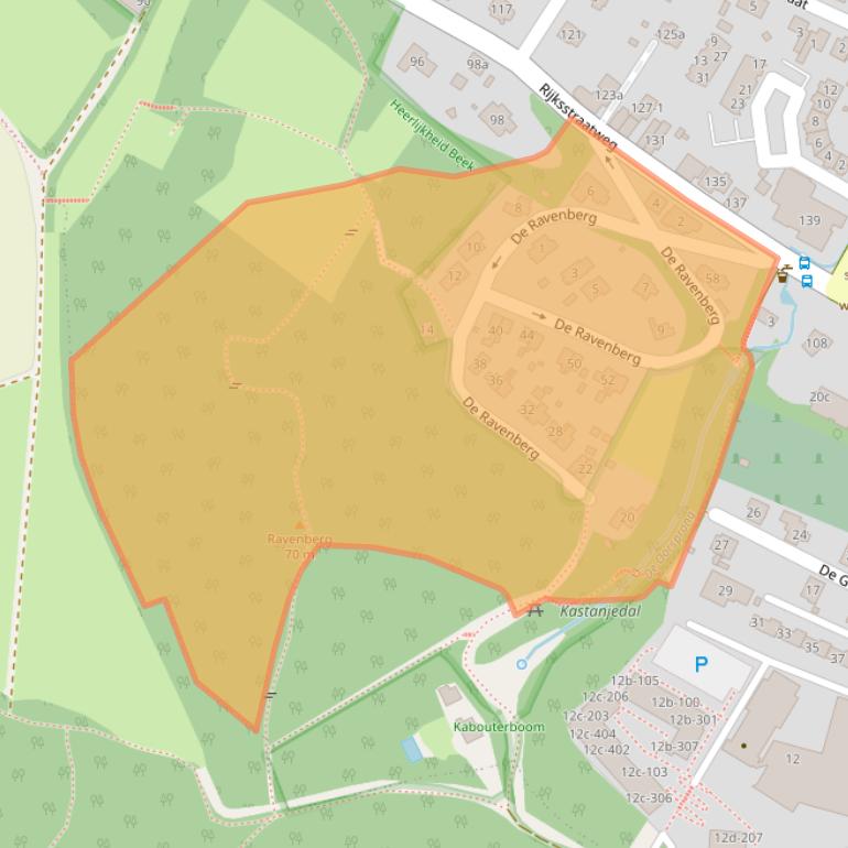 Kaart van postcodegebied 6573DZ.