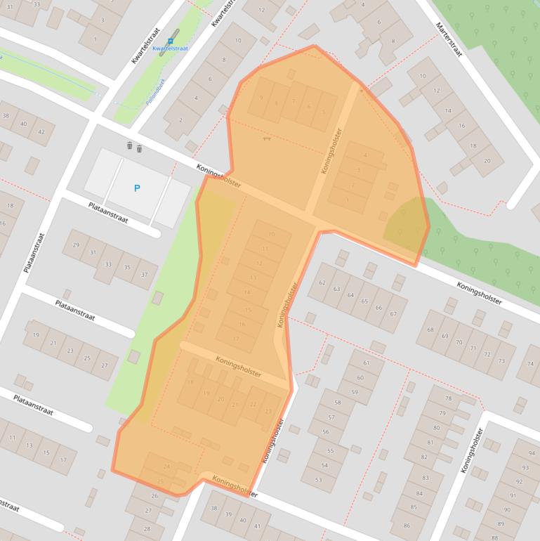 Kaart van postcodegebied 6573VZ.