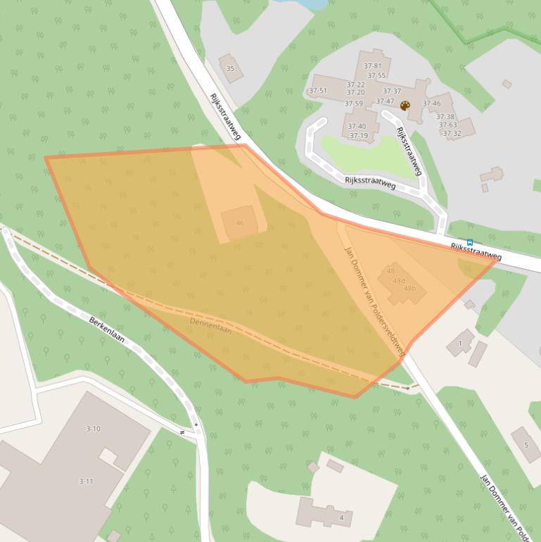 Kaart van postcodegebied 6574AE.