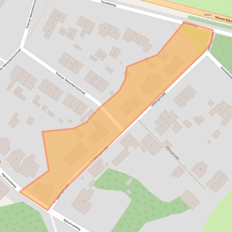 Kaart van postcodegebied 6574AK.