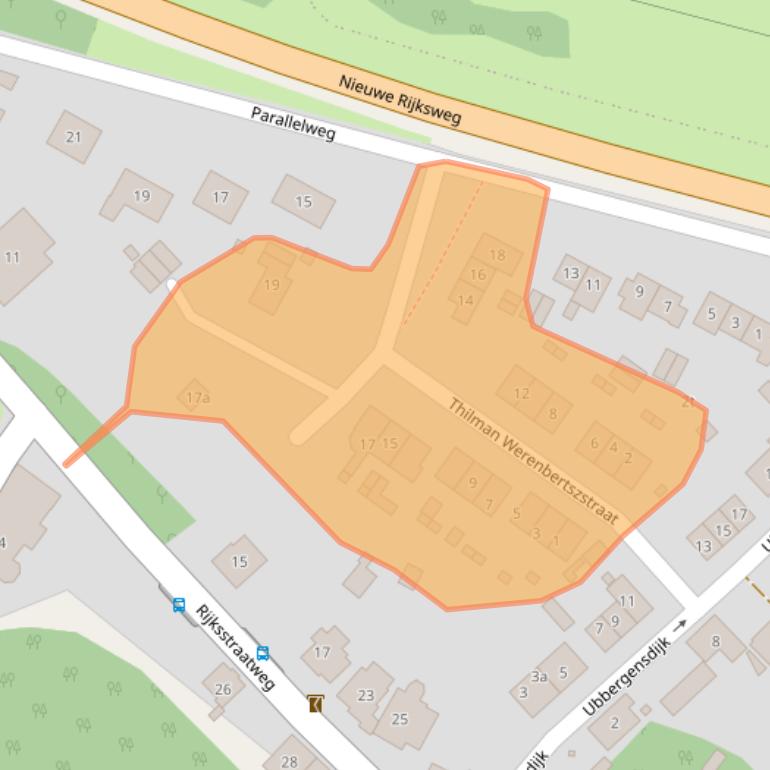 Kaart van postcodegebied 6574AM.