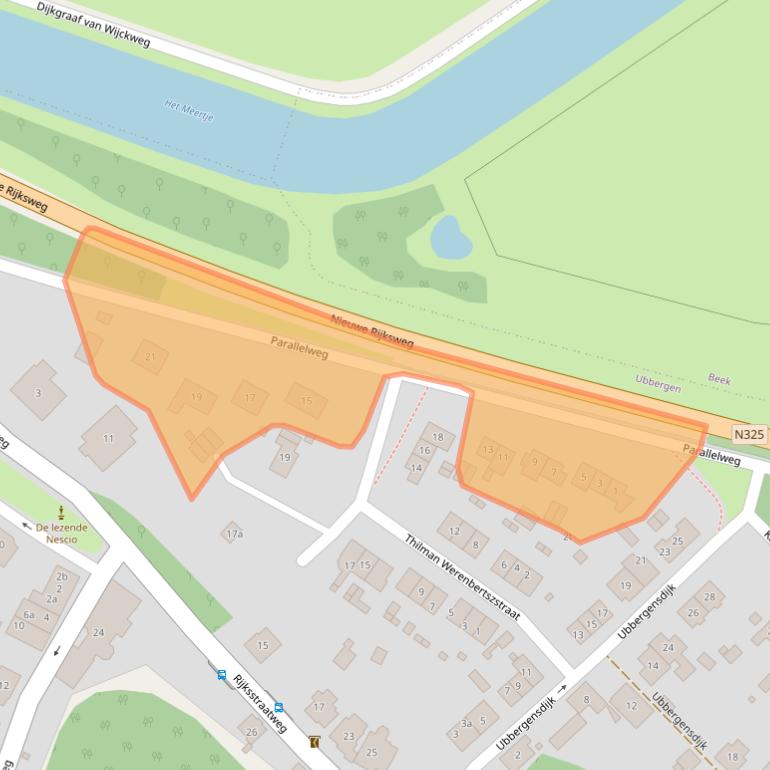 Kaart van postcodegebied 6574AN.