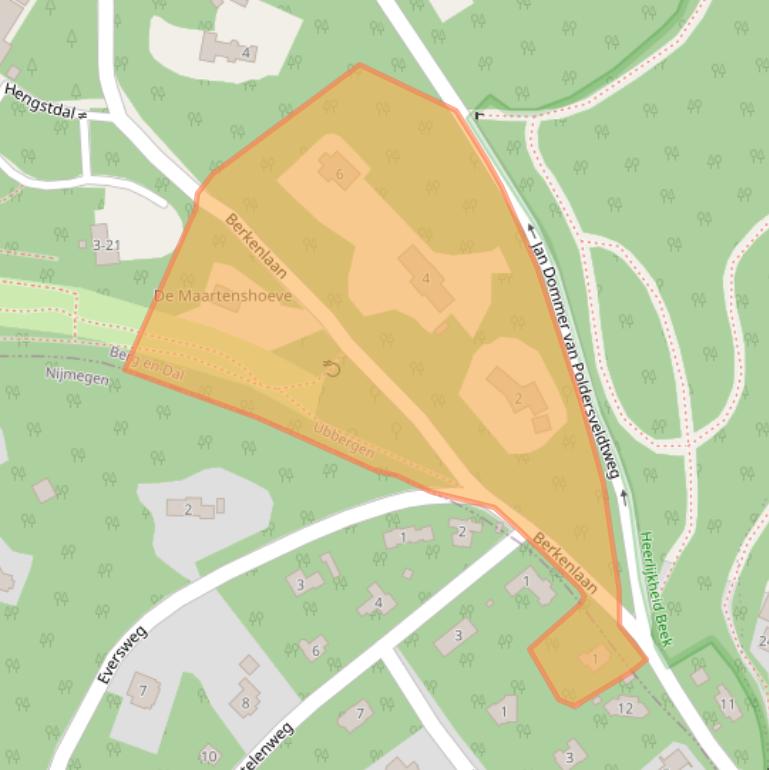 Kaart van postcodegebied 6574AT.