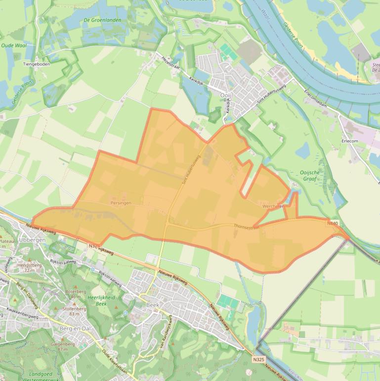 Kaart van postcodegebied 6575.