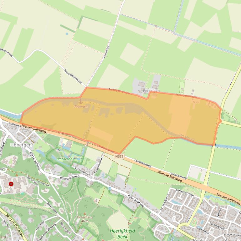 Kaart van postcodegebied 6575JB.