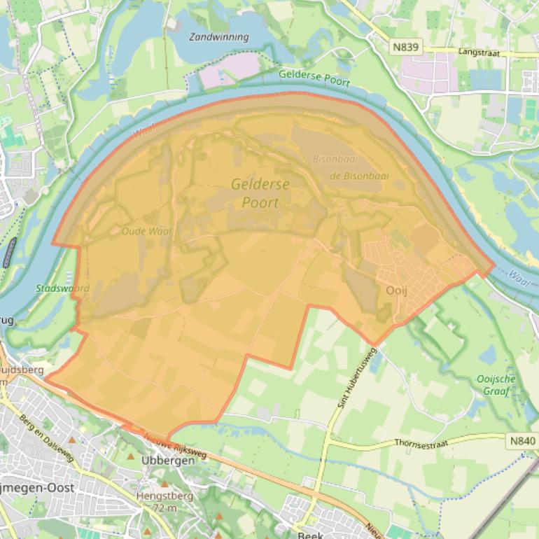 Kaart van postcodegebied 6576.