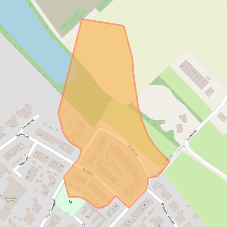 Kaart van postcodegebied 6576BH.