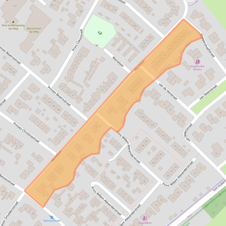 Kaart van postcodegebied 6576BJ.