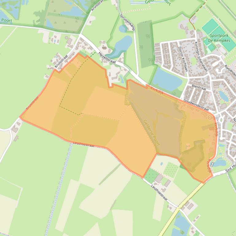 Kaart van postcodegebied 6576CE.