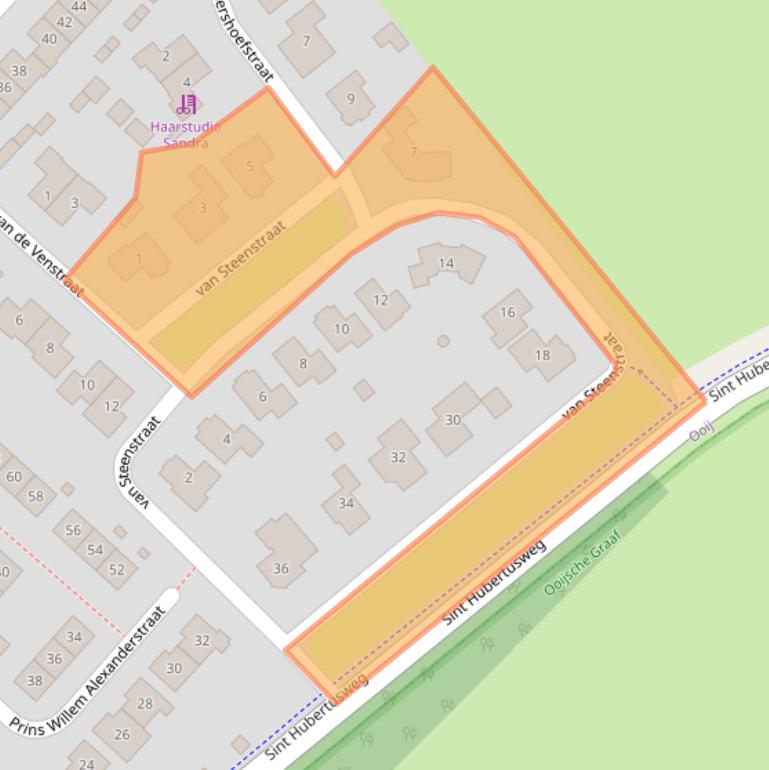 Kaart van postcodegebied 6576DJ.