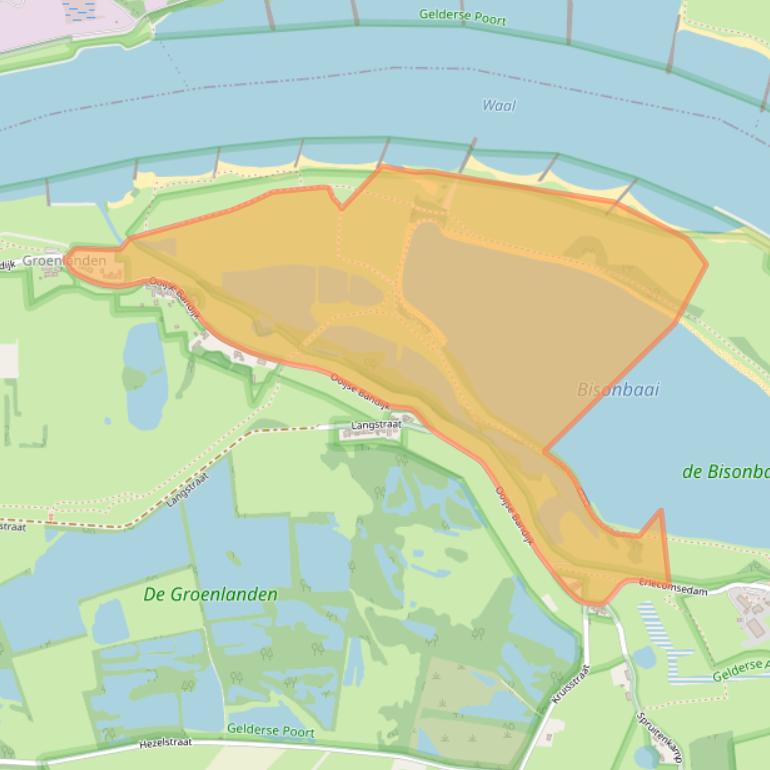 Kaart van postcodegebied 6576JC.