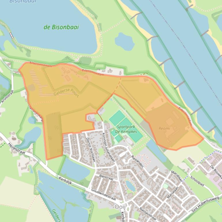 Kaart van postcodegebied 6576JW.