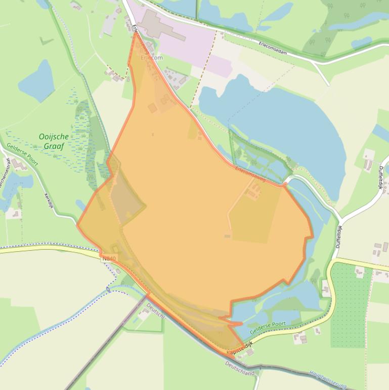 Kaart van postcodegebied 6577JC.