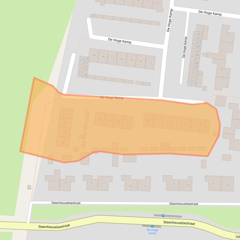 Kaart van postcodegebied 6578BC.