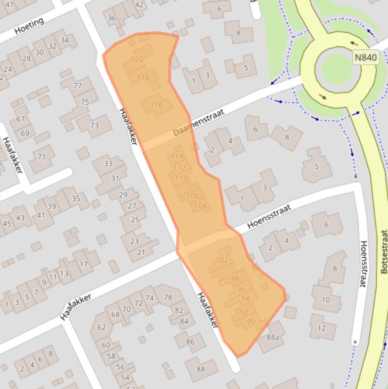 Kaart van postcodegebied 6578BX.