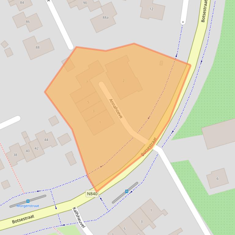 Kaart van postcodegebied 6578JJ.