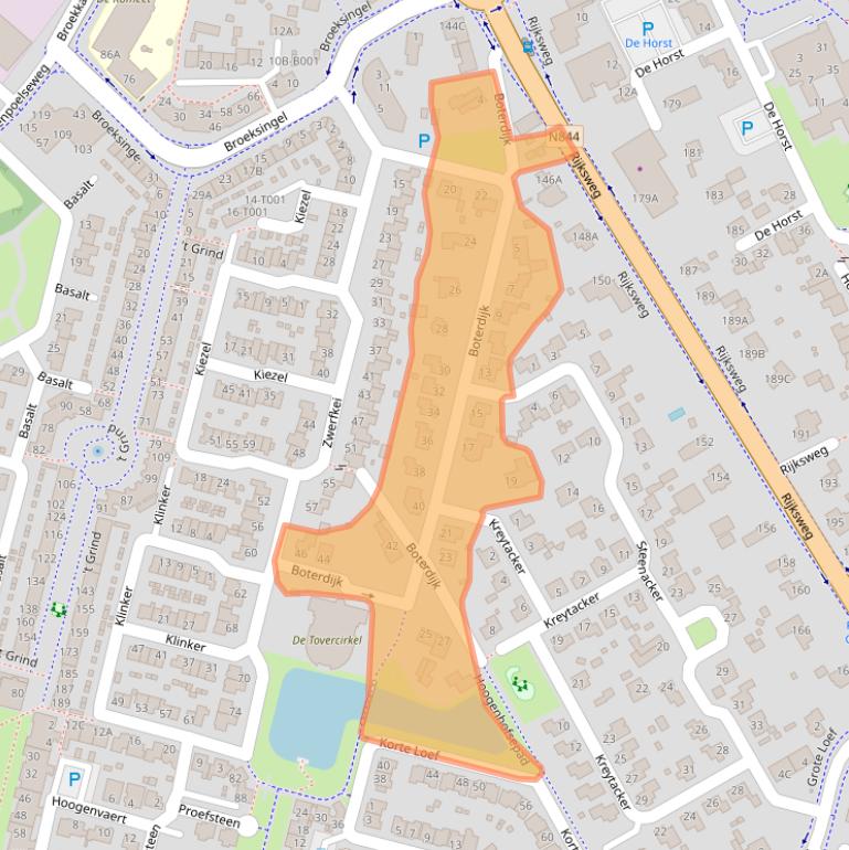 Kaart van postcodegebied 6581AA.