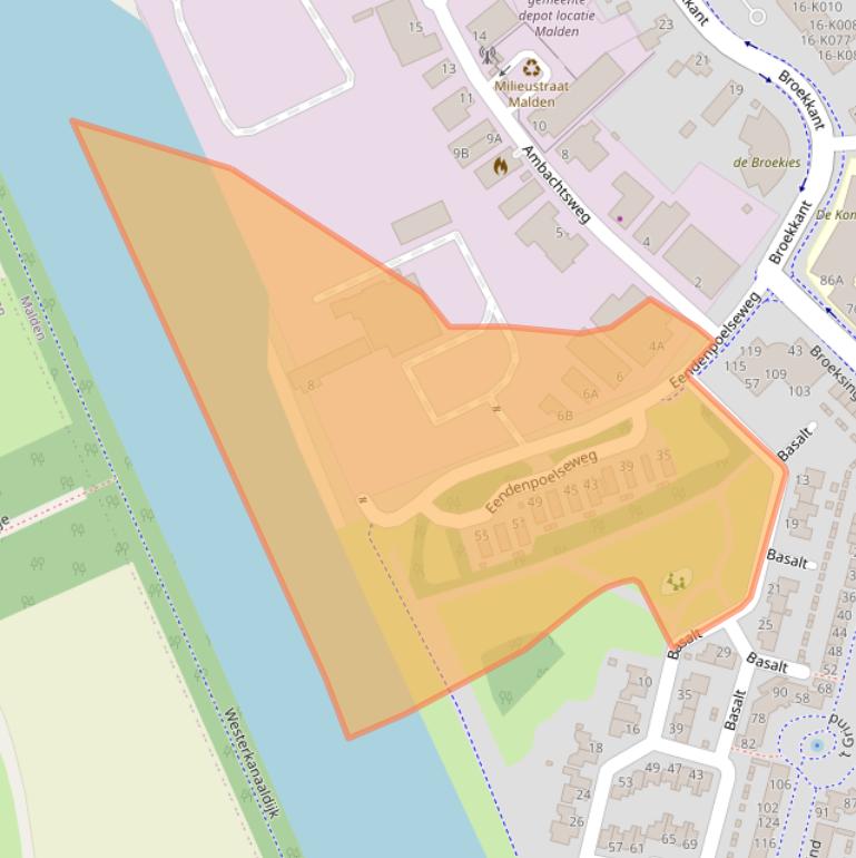 Kaart van postcodegebied 6581AB.