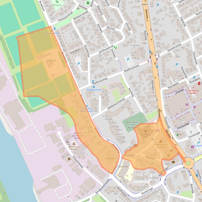 Kaart van postcodegebied 6581AC.