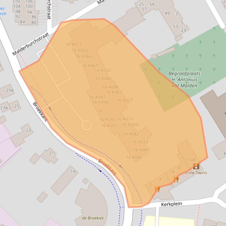 Kaart van postcodegebied 6581AE.