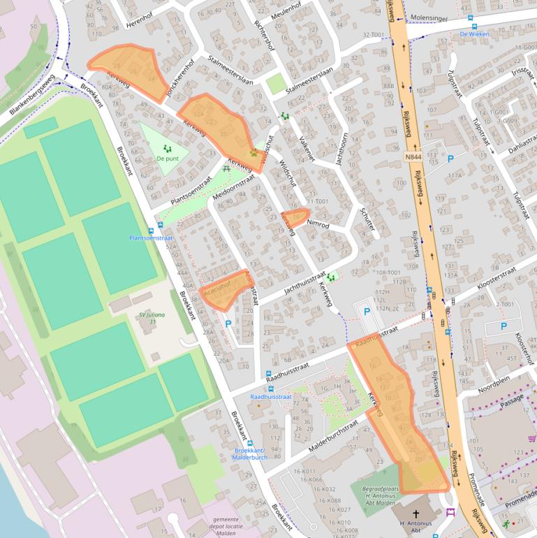 Kaart van postcodegebied 6581AW.