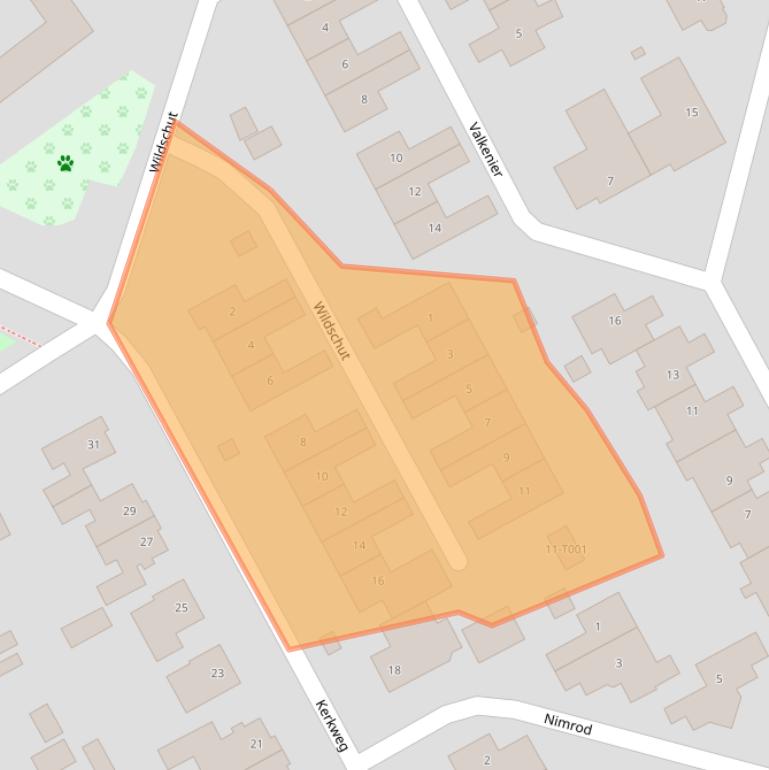 Kaart van postcodegebied 6581BA.