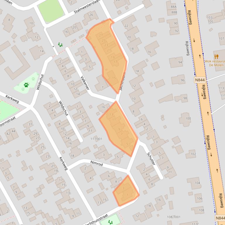 Kaart van postcodegebied 6581BC.