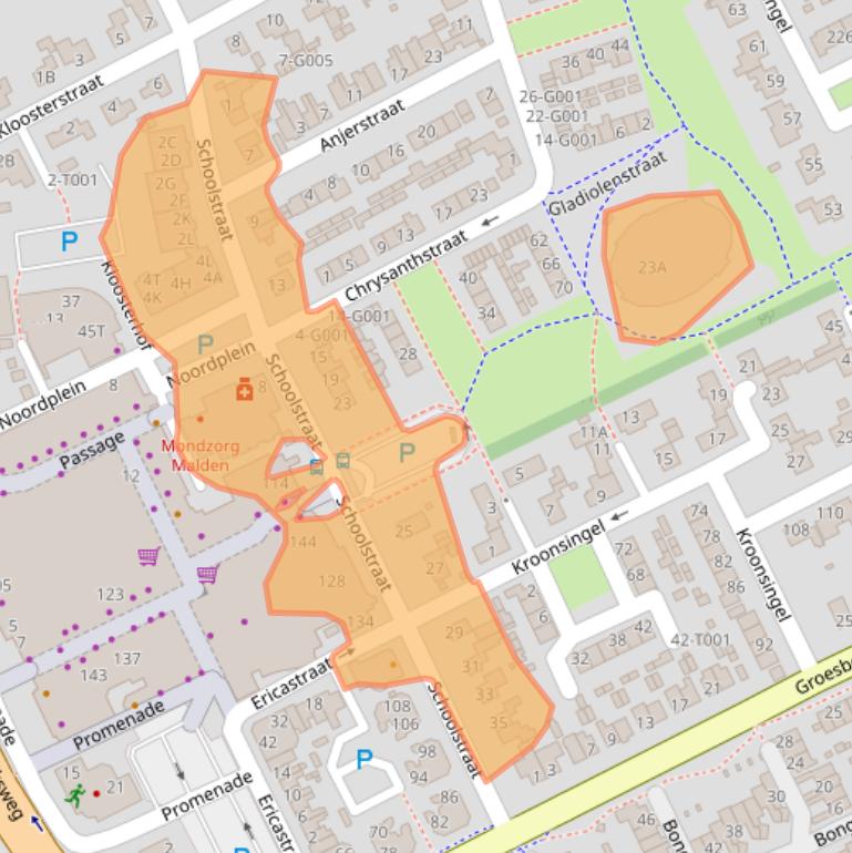 Kaart van postcodegebied 6581BG.