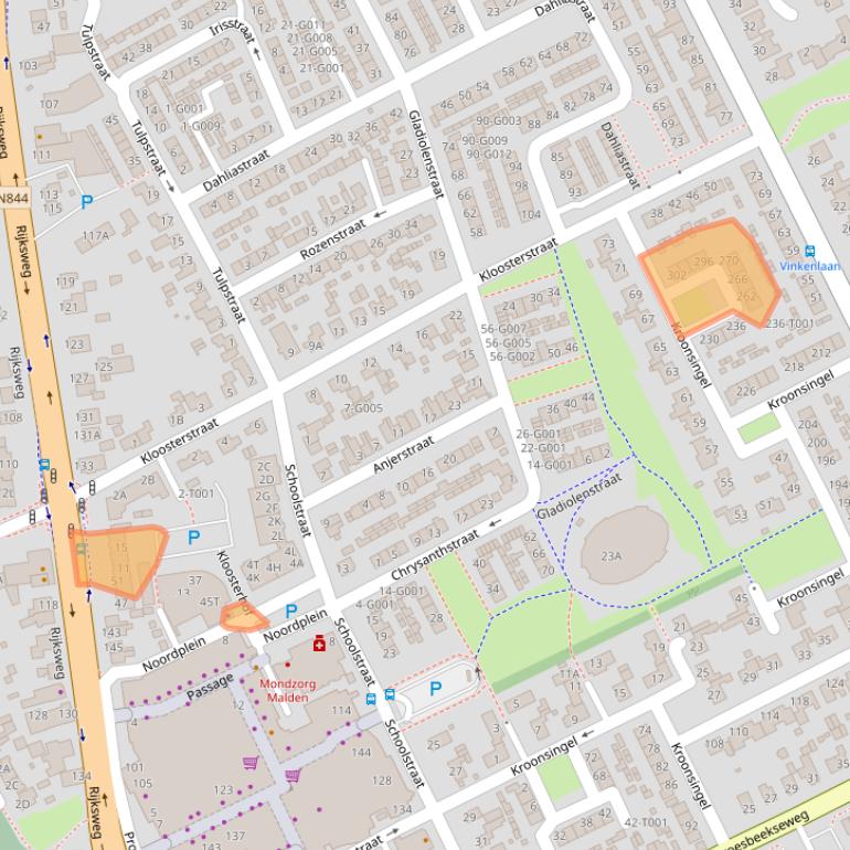 Kaart van postcodegebied 6581BT.