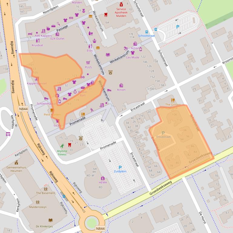 Kaart van postcodegebied 6581BZ.