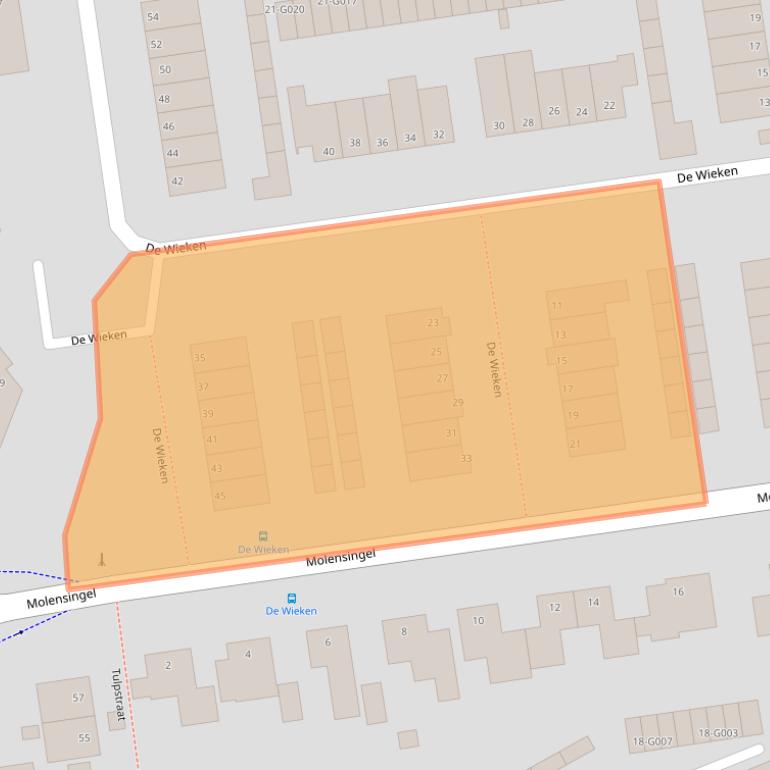 Kaart van postcodegebied 6581DA.